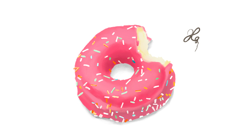 ドーナツを描くデジタルイラストメイキング/Drawing a Donut. Digital picture making.