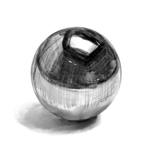 メタリック球体を描く